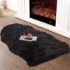 Picture of Black Faux Sheep skin Rug Home idea indoor winter warm Fluffy