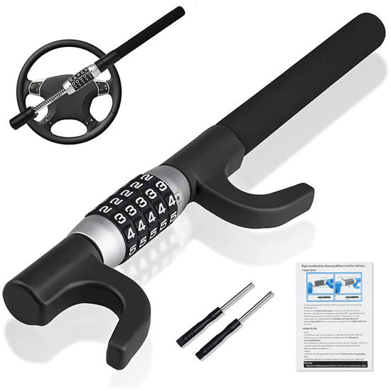 Picture of Heavy Duty Steering Wheel Lock Keyless 5 Coded Combination Security Anti Theft