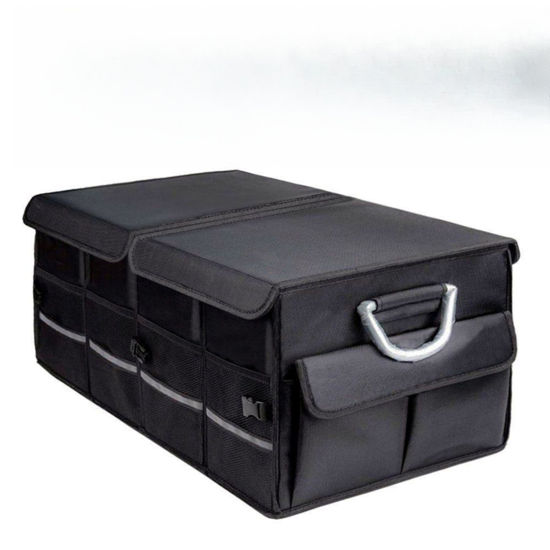 Picture of Waterproof Car Trunk Organizer with Foldable Lid Collapsible Multi-Compartment