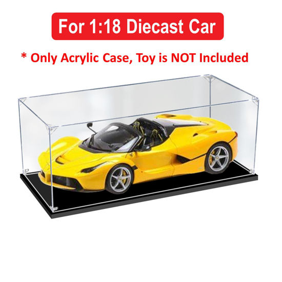 Picture of Acrylic Display Case for 1:18 BBR FERRARI LAFERRARI APERTA YELLOW Diecast Car Model Figure Storage Box Dust Proof Glue Free