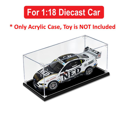 Picture of Acrylic Display Case for 1:18 BIANTE NED WHISKY FORD MUSTANG 2020 SYDNEY SUPERSPRINT #7 HEIMGARTNER Diecast Car Model Figure Storage Box Dust Proof Glue Free