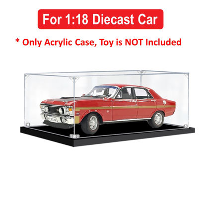 Picture of Acrylic Display Case for 1:18 CLASSIC CARLECTABLES FORD XW FALCON GT-HO PHASE II TRACK RED Diecast Car Model Figure Storage Box Dust Proof Glue Free