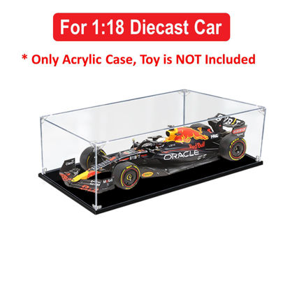 Picture of Acrylic Display Case for 1:18 MINICHAMPS F1 RED BULL RB18 WINNER 2022 SAUDI ARABIAN GP #1 VERSTAPPEN Diecast Car Model Figure Storage Box Dust Proof Glue Free