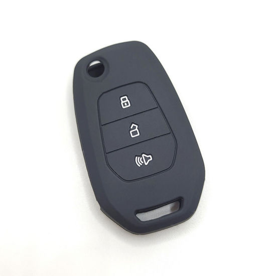 Picture of Car Key Cover Silicone Lightweight Unique Protector for SAIC Maxus T60 Black