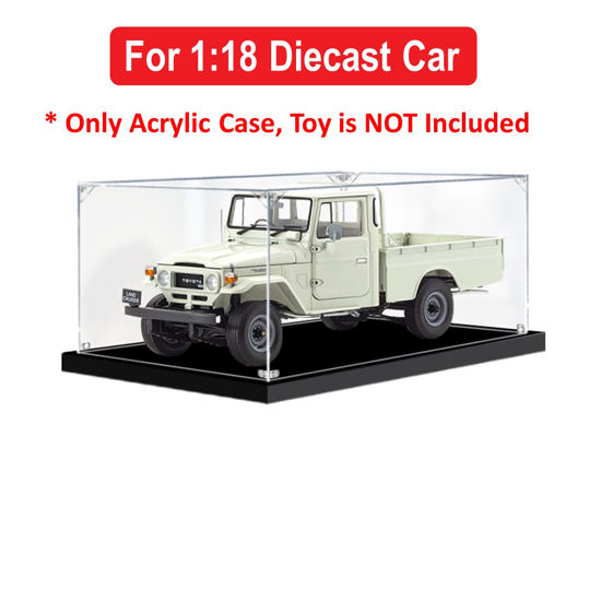 Picture of Acrylic Display Case for 1:18 KYOSHO TOYOTA LAND CRUISER HJ47 DIESEL UTILITY WHITE Diecast Car Model Figure Storage Box Dust Proof Glue Free