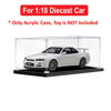 Picture of Acrylic Display Case for 1:18 AUTOART NISSAN SKYLINE GTR R34 V-SPEC II WHITE PEARL Diecast Car Model Figure Storage Box Dust Proof Glue Free