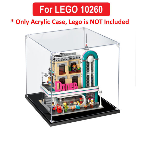 Picture of Acrylic Display Case for LEGO 10260 CREATOR Downtown Diner Figure Storage Box Dust Proof Glue Free