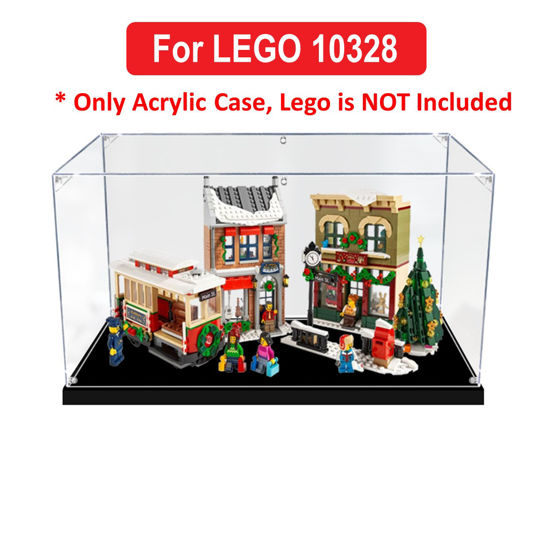 Picture of Acrylic Display Case for LEGO 10308 Icons Christmas High Street Holiday Main Street Winter Village Figure Storage Box Dust Proof Glue Free