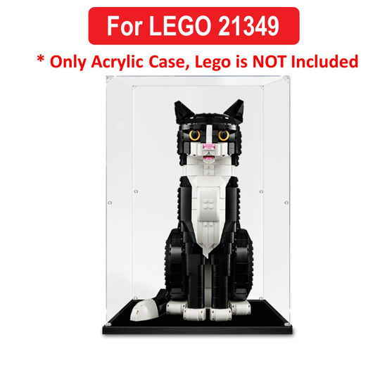 Picture of Acrylic Display Case for LEGO 21349 Ideas Tuxedo Cat Figure Storage Box Dust Proof Glue Free