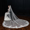 Picture of Luxury Wedding Veil 3 Meter with Lace Trim Euro-American Style Ornament  Wedding