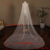 Picture of Elegant Pearl & Lace Wedding Wrap Cream & White Floor-Length Luxury Bridal Shawl