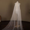 Picture of Elegant Pearl & Lace Wedding Wrap Cream & White Floor-Length Luxury Bridal Shawl