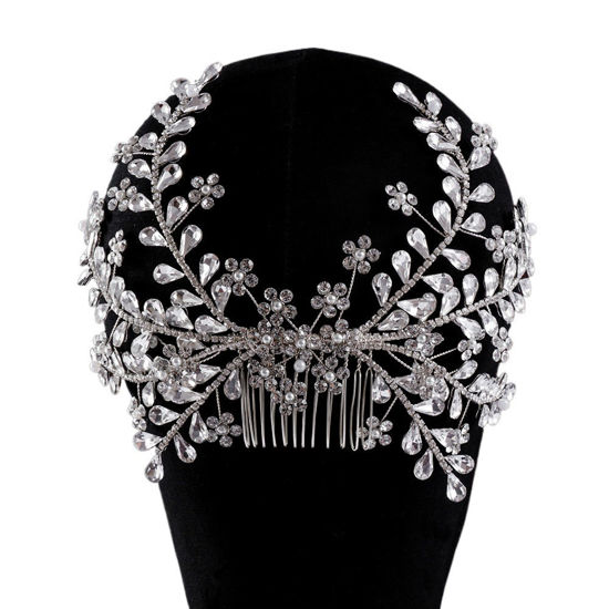 Picture of Exquisite Rhinestone Wedding Headwear Handmade Accessory 21x13CM Lux