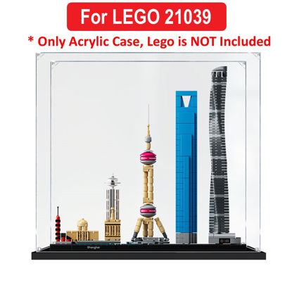 Picture of Acrylic Display Case for LEGO 21039 Architecture Shanghai Skyline Figure Storage Box Dust Proof Glue Free