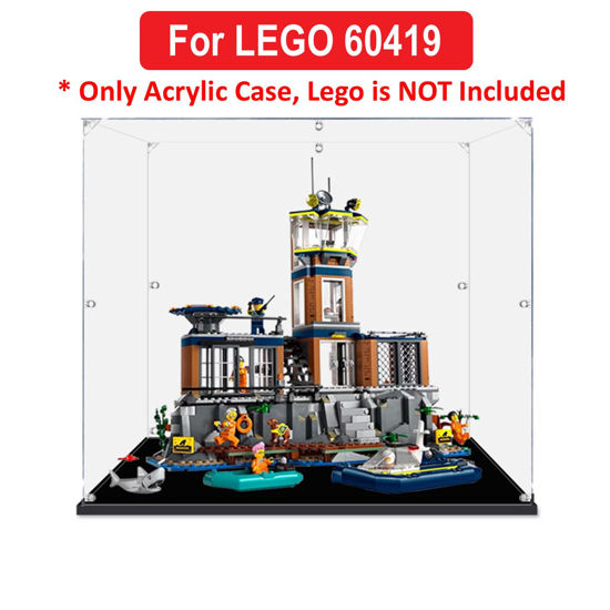 Picture of Acrylic Display Case for LEGO 60419 City Police Prison Island Figure Storage Box Dust Proof Glue Free