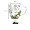 Picture of 2PCS Dry Flowers Double Wall Glass Cup With Handle Heat Resistant Tea Coffee Cup PINK