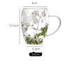 Picture of 2PCS Dry Flowers Double Wall Glass Cup With Handle Heat Resistant Tea Coffee Cup RED