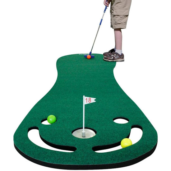 Picture of Golf Putting Mat Practice Training Indoor Outdoor Portable Slope