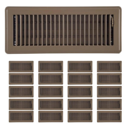 Picture of 20PACK 10cm x 30cm Beige Metal Louvered Floor Vent Register