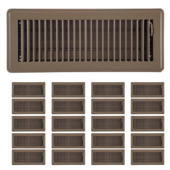Picture of 20PACK 10cm x 30cm Beige Metal Louvered Floor Vent Register