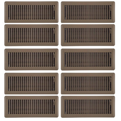 Picture of 10PACK 10cm x 30cm Beige Metal Louvered Floor Vent Register