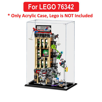 Picture of Acrylic Display Case for LEGO 76342 Marvel Spider Man vs Mysterio The Daily Bugle Figure Storage Box Dust Proof Glue Free