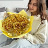 Picture of 12pcs Gold-Plated Foil Rose Artificial Flowers Wedding Decoration Faux Flowers Gold Color