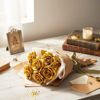 Picture of 12pcs Gold-Plated Foil Rose Artificial Flowers Wedding Decoration Faux Flowers Gold Color