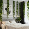 Picture of 12pcs Artificial Ivy Vines for Room Decor Fake Ivy Leaves Garland Greenery for Bedroom Wall Wedding Aesthetic