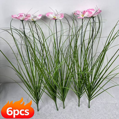 Picture of 6pcs Artificial Gerbera Daisy Flowers Nordic Style Home Decor For Home Garden Balcony Hotel Decoration