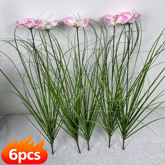 Picture of 6pcs Artificial Gerbera Daisy Flowers Nordic Style Home Decor For Home Garden Balcony Hotel Decoration