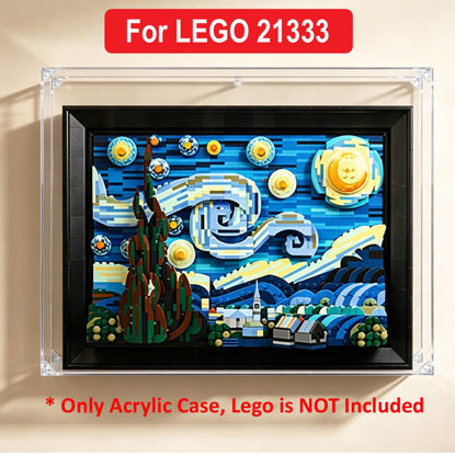 Picture of Acrylic Display Case for LEGO 21333 Ideas Vincent van Gogh The Starry Night Figure Storage Box Dust Proof Glue Free